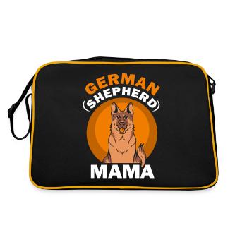 Berger Allemand Maman Amant Animal de compagnie Mignon - Sac Retro - noir/or - Dos