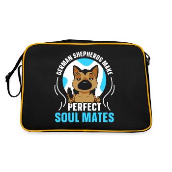 German Shepherds Perfect Soulmate Cute - Retro Bag - black/gold - Back