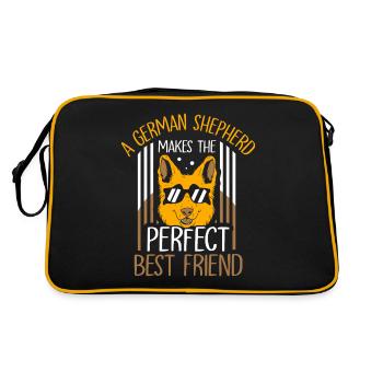 Le berger allemand est le meilleur ami parfait - Sac Retro - noir/or - Dos