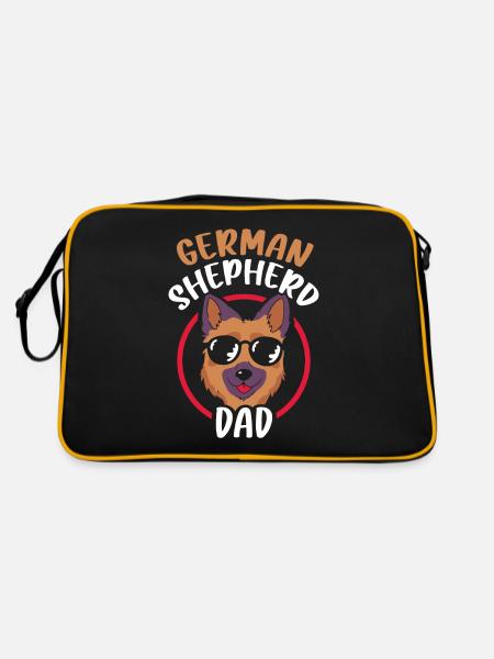 German Shepherd Daddy Pet Lover Cute - Retro Bag - black/gold - Back