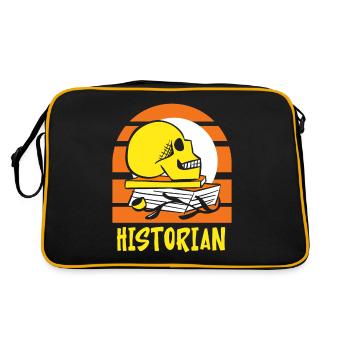 Historiker Geschichte Historik Geschichtslehrer - Retro Tasche - Schwarz/Gold - Hinten
