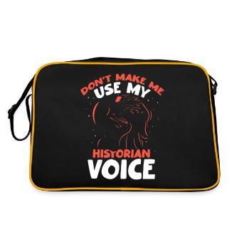 Meine Historiker Stimme Beruf Geschichte Historik - Retro Tasche - Schwarz/Gold - Hinten