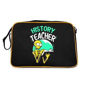Geschichtslehrer Lehrer Geschichte Beruf - Retro Tasche - Schwarz/Gold - Hinten
