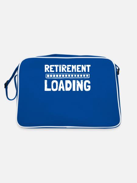 Rentner Rente Retirement Loading - Retro Tasche - Blau/Weiß - Hinten