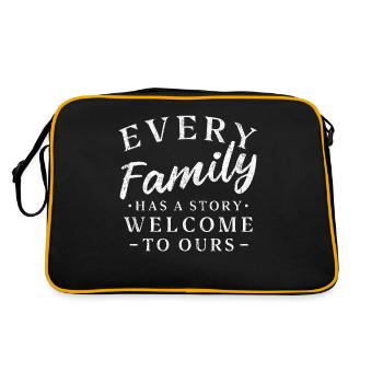 Familie Every Family Has A Story Welcome To Ours - Retro Tasche - Schwarz/Gold - Hinten