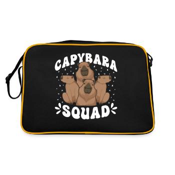 Capybara Trupp - Retro Tasche - Schwarz/Gold - Hinten