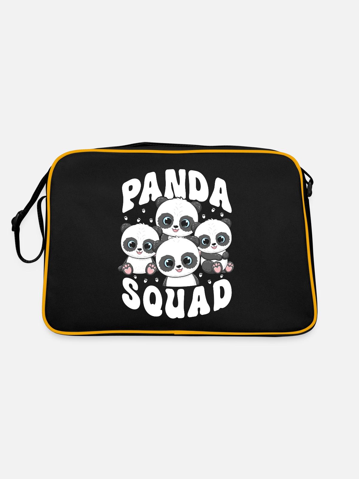 Panda Squad - Retro Bag - black/gold - Back