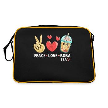 Peace Love Boba Thé - Sac Retro - noir/or - Dos
