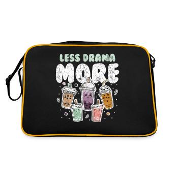 Bubble Tea Boba Tee Kawaii - Retro Tasche - Schwarz/Gold - Hinten