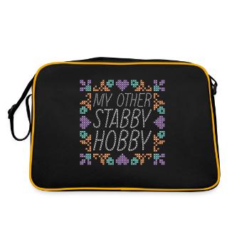 Cross Stitch My Other Stabby Hobby Sewing Machine - Retro Bag - black/gold - Back