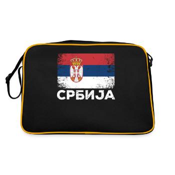 Serbie Cadeau Srbija Drapeau serbe Serbie - Sac Retro - noir/or - Dos