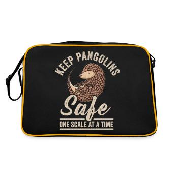 Keep pangolins safe on pangolin - Retro Bag - black/gold - Back