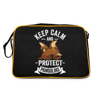 Schützen Sie Pangolin-besitzer, - Retro Tasche - Schwarz/Gold - Hinten