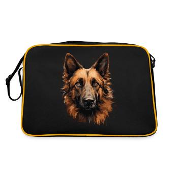 Visage de race de chien de berger belge - Sac Retro - noir/or - Dos