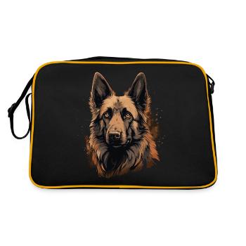Visage de race de chien de berger belge - Sac Retro - noir/or - Dos