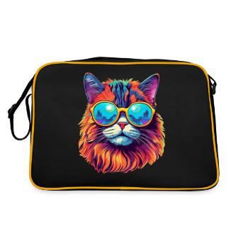 Chat Hippie 60s 70s - Sac Retro - noir/or - Dos