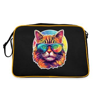 Chat Hippie 60s 70s - Sac Retro - noir/or - Dos
