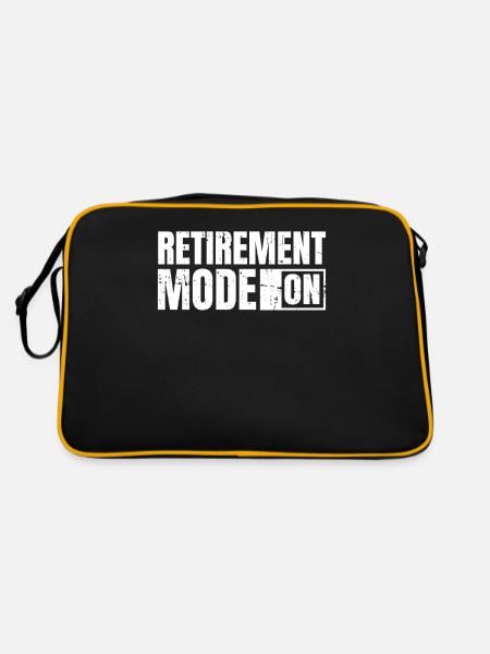 Pensioner Pension Retirement Mode On - Retro Bag - black/gold - Back