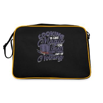 Kochen ist wie Magie; Du erschaffst etwas - Retro Tasche - Schwarz/Gold - Hinten