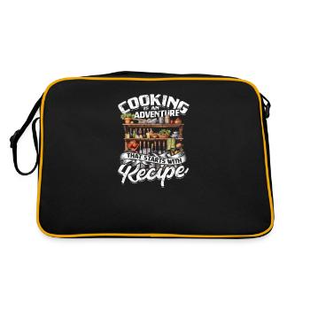Cooking is an adventure that starts with a recipe - Retro Bag - black/gold - Back