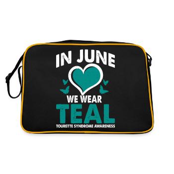 In June we wear the teal - Retro Bag - black/gold - Back