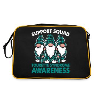 Support Squad Tourette Syndrome Awareness Month - Retro Tasche - Schwarz/Gold - Hinten