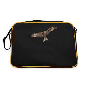 Red kite I bird of prey pickling motif for falconer - Retro Bag - black/gold - Back