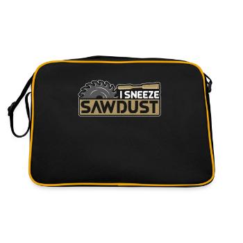 Carpenter I Sneeze Sawdust Woodworker Carpenters - Retro Bag - black/gold - Back