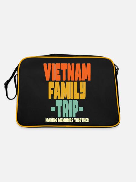 Vietnam Family Trip Holidays - Retro Bag - black/gold - Back