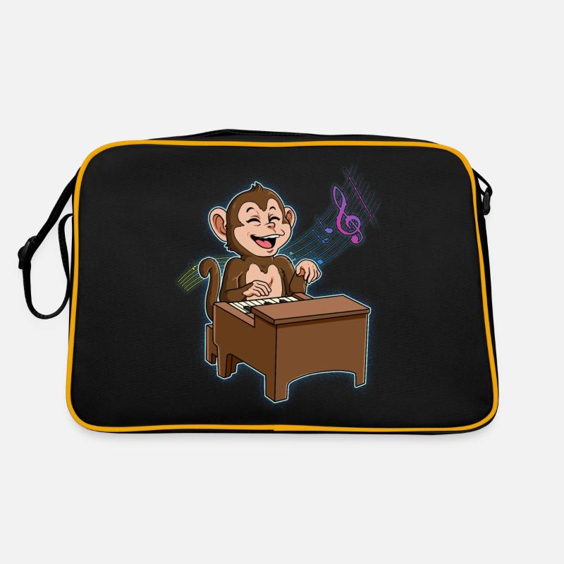 Monkey Piano Player Retro Bag