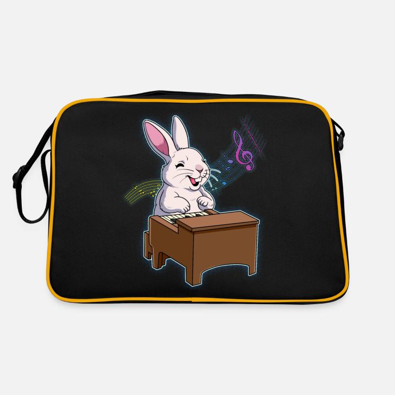 Rabbit Piano Player Retro Bag