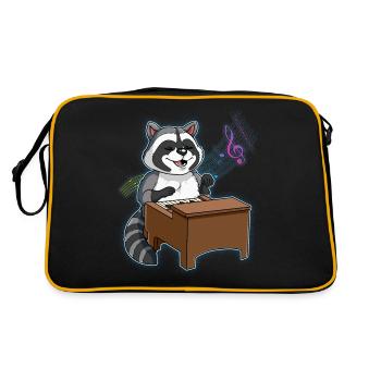 Joueur de piano raton laveur - Sac Retro - noir/or - Dos