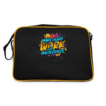 Machen Sie Ihre Arbeit zu Ihrem Meisterwerk - Job - Retro Tasche - Schwarz/Gold - Hinten
