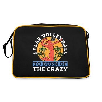 Beach Volleyball I Play Volleyball To Volleyballer - Retro Bag - black/gold - Back