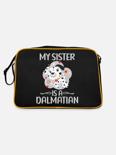 Cadeaux pour les amoureux dalmates - Sac Retro - noir/or - Dos