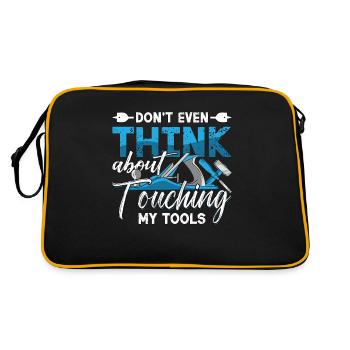 Wood Carving Don't Even Think About Woodworking - Retro Tasche - Schwarz/Gold - Hinten