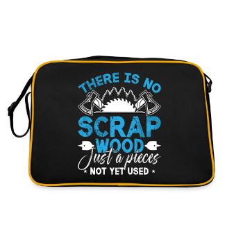 Wood Carving There Is No Scrap Wood Just Woodsman - Retro Tasche - Schwarz/Gold - Hinten