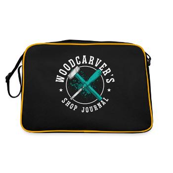 Wood Carving WoodCarver's Shop Journal Woodsman - Retro Tasche - Schwarz/Gold - Hinten