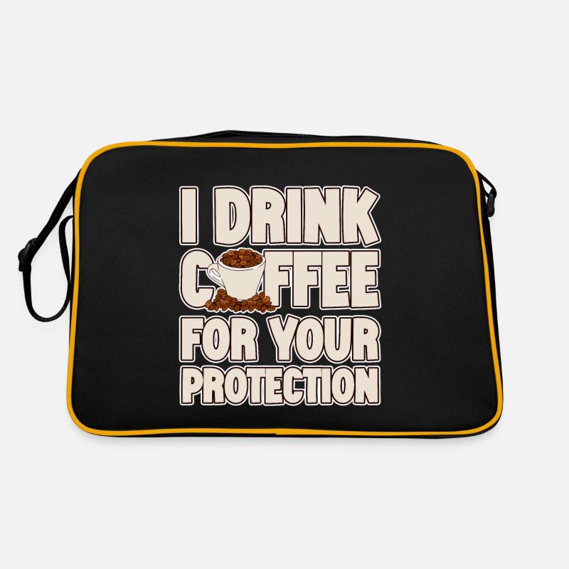Je bois du café pour votre protection 2 Sac Retro