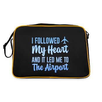 I Followed My Heart And It Led Me To The Airport 3 - Retro Bag - black/gold - Back
