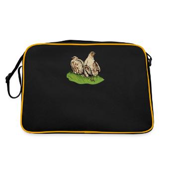 Partridge I Chicken Birds Small Game Motif for Hunters - Retro Bag - black/gold - Back