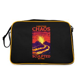 Né du chaos, sculpté par le feu - Volcan - Sac Retro - noir/or - Dos