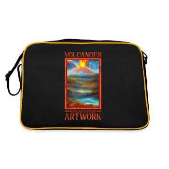 Volcanoes: Nature's fiery artwork - Volcano - Retro Bag - black/gold - Back