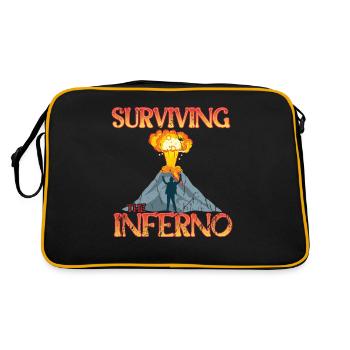 Surviving the inferno - Volcano - Retro Bag - black/gold - Back