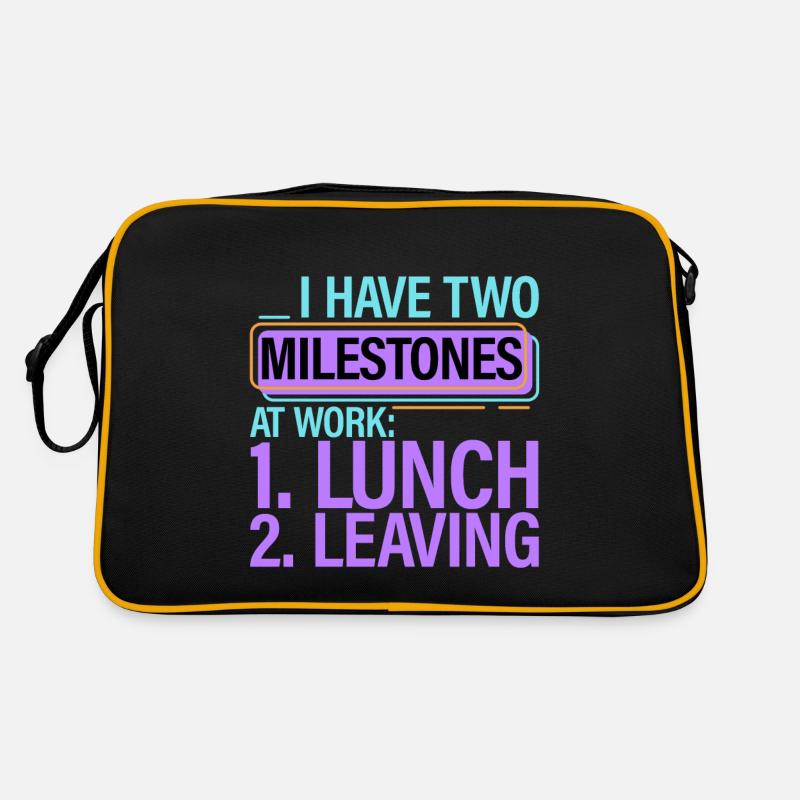 I Have Two Milestones At Work, Lunch, Leaving 2 Retro Bag