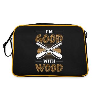 Wood Carving I'm Good With Wood Logger Wood Carver - Retro Tasche - Schwarz/Gold - Hinten