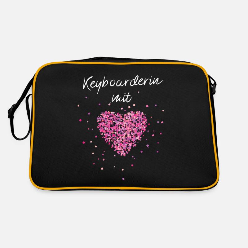 Keyboarderin mit Herz Keyboard Klavierlehrerin Retro Tasche