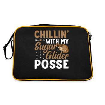 Chilling with Sugar Glider-owner Sugar Gliders - Retro Bag - black/gold - Back