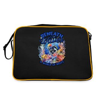 Beneath the waves, a world of reefs - Reef - Retro Bag - black/gold - Back