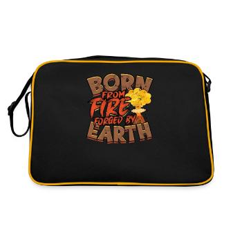 Né du feu, forgé par la terre - Volcan - Sac Retro - noir/or - Dos
